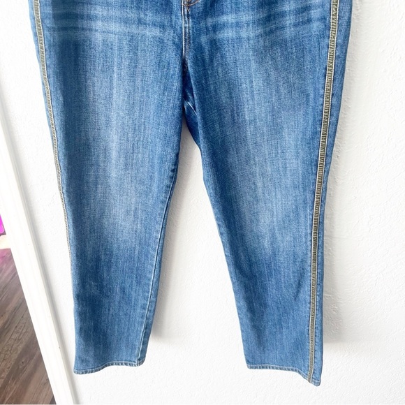 Talbots Jeans Women’s 10 Modern Ankle Jeans Green Velvet Stripe - Picture 4 of 7